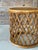 Vintage Boho Organic Modern Drum Form Rattan Side Table With Woven Top For Sale - Image 9 of 11