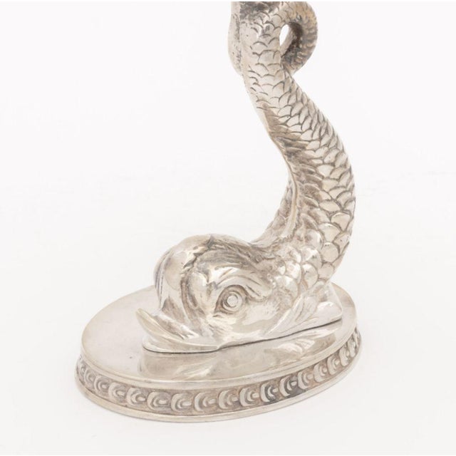 Baroque Style Dolphin Form Candlesticks, Pair For Sale - Image 4 of 10