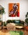 Orange Cedric Vu "This Particular Self" Tufted Yarn Portrait, Radiating Rays, Orange and Red, Contemporary California Textile Art, Pop Art, 2025 For Sale - Image 8 of 8