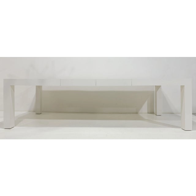 Milo Baughman White Lacquer Parsons Dining Table For Sale In Dallas - Image 6 of 10