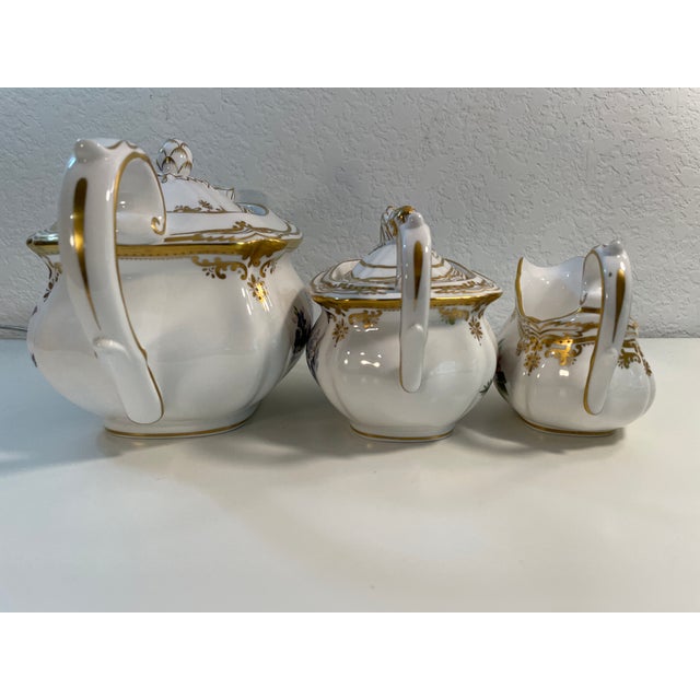 Vintage Spode Stafford Flowers English Bone China Tea Service, 3-Piece Set For Sale - Image 10 of 18
