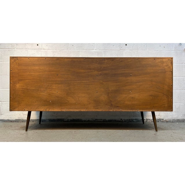 Mid-Century Modern Walnut and Brass Six Drawer Dresser For Sale - Image 18 of 18