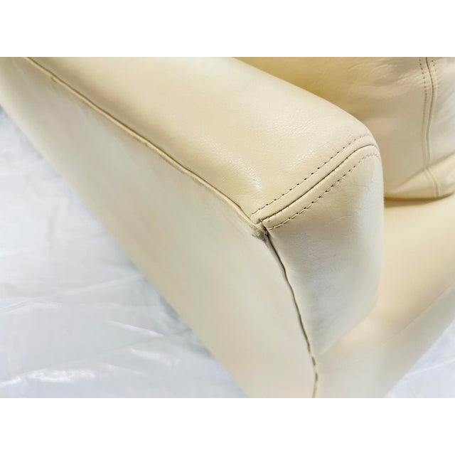 Vintage A. Rudin for Steve Chase Cream Leather Sofa For Sale - Image 12 of 18