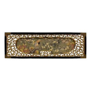 Antique Japanese Meiji Era Framed Embroidery Wall Hanging