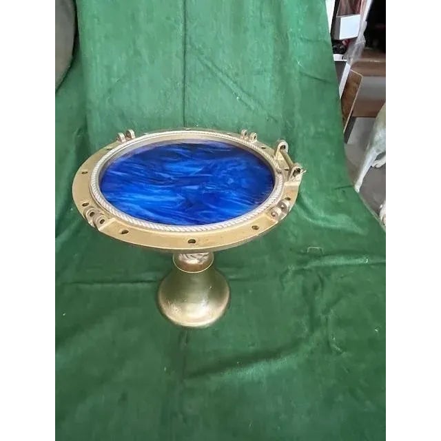 Metal Port Hole Side Table - Custom Made For Sale - Image 7 of 9