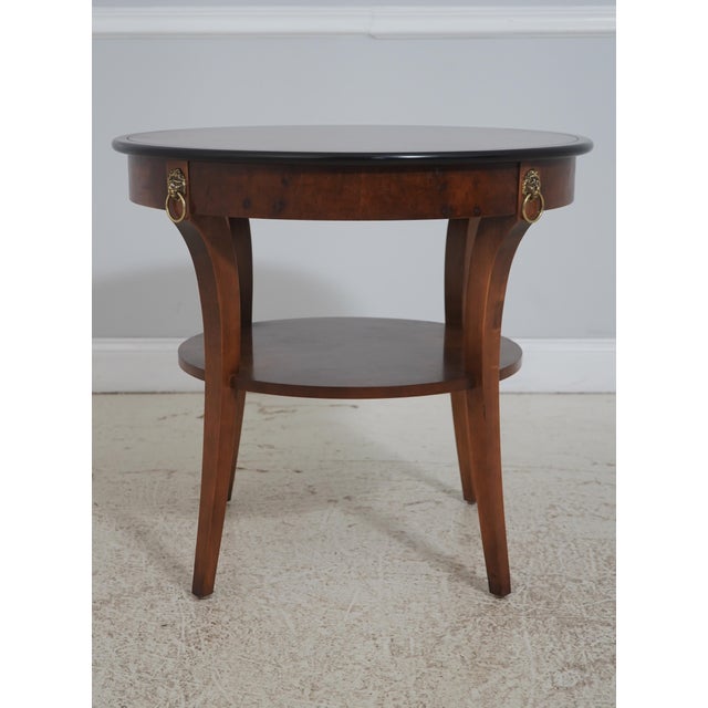 Traditional Pair French Empire Style Round Lamp Tables For Sale - Image 3 of 15