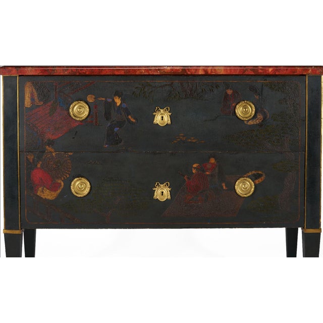 French Early 20th Century Louis XVI Style Chinoiserie Commode, Marcel Mathelin Workshop For Sale - Image 3 of 13