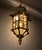 Gothic Revival Bronze Hanging Lantern with Castellated Crown, 1930s For Sale - Image 4 of 12