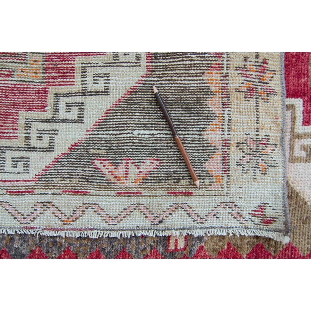 House of Séance - 1960s Vintage Malatya Red Brown Medallion Wool Hand-Knotted Runner - 3'5" X 12'2" For Sale - Image 9 of 11