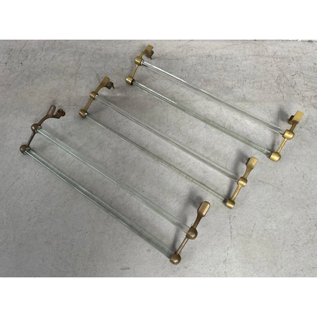 Art Deco Towel Holder in Glass and Brass, 1890s For Sale - Image 10 of 11