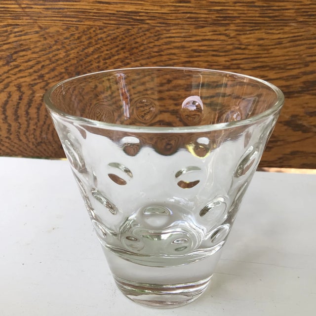 Hazel Atlas Clear Dots Glass Ice Bucket With Tongs, 3 Tumblers,6 Rocks, and 6 Shot Glasses-Set of 17 For Sale - Image 11 of 13