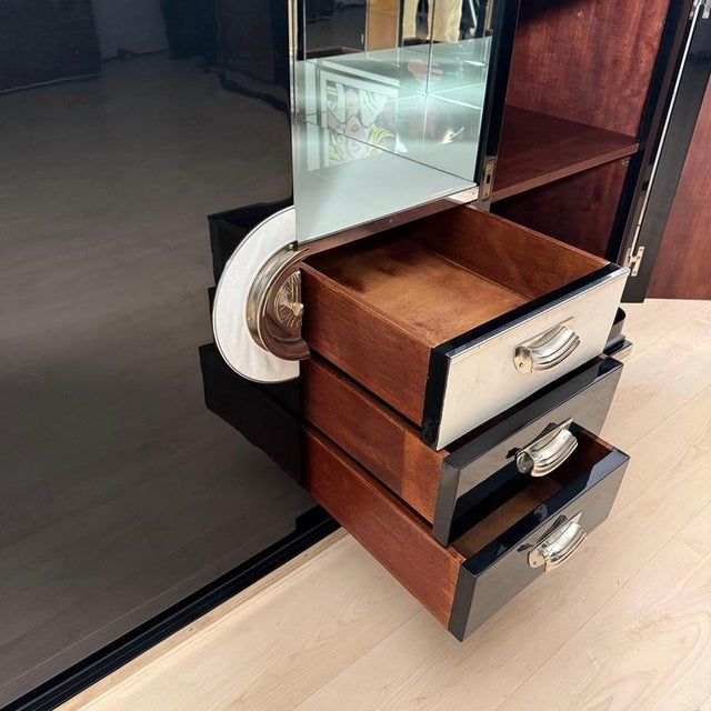 Art Deco Sideboard in Black Lacquer with Marble, 1930 For Sale - Image 14 of 18