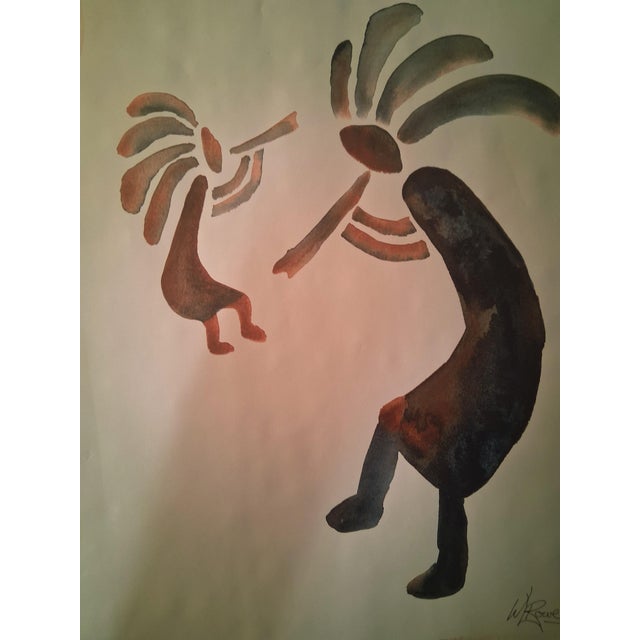 An evocative 'intervention' for the modern dwelling, this original 1995 watercolor by William Rowe captures the ancient...