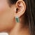 Multi-Band Green Onyx & Zircon Statement Silver Earrings- A Pair For Sale - Image 4 of 11