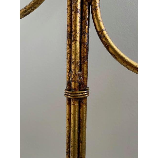 Gold Hollywood Regency Gilt Four Ring Standing Towel Rack For Sale - Image 8 of 13
