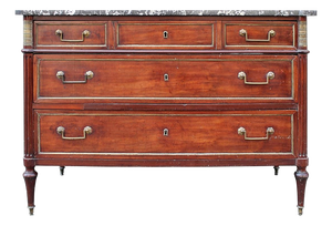 Mahogany Chest of Drawers with Marble Top, 18th Century