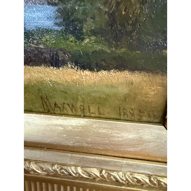 Mid 19th Century A Glimpse of Lock Lomond by Hamilton Maxwell 1885 Large Landscape Oil Painting For Sale - Image 5 of 12