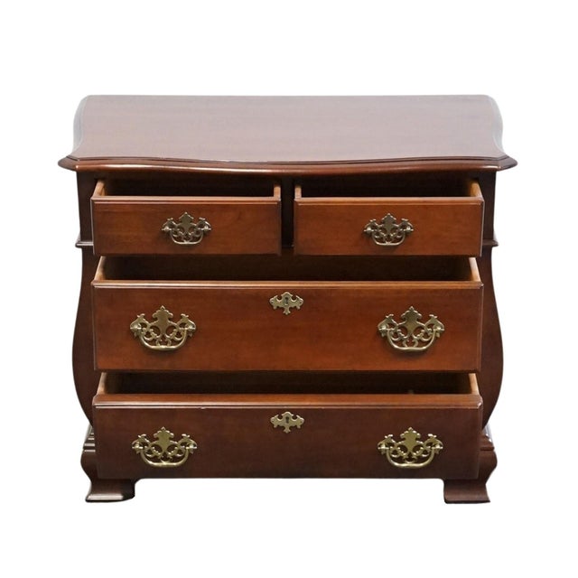 Late 20th Century Superior Furniture Co. Solid Cherry Traditional Style 30" Bombe Chest Nightstand For Sale - Image 5 of 12