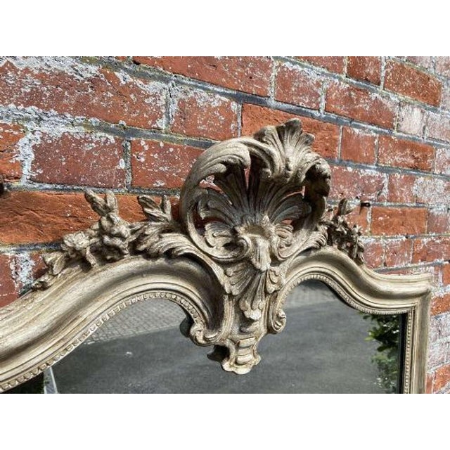 19th Century French Carved Wood & Gesso Mirror For Sale - Image 4 of 6