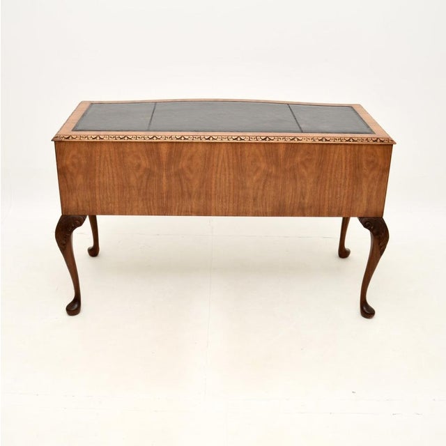 Burr Walnut Desk with Leather Top, 1930s For Sale - Image 6 of 13