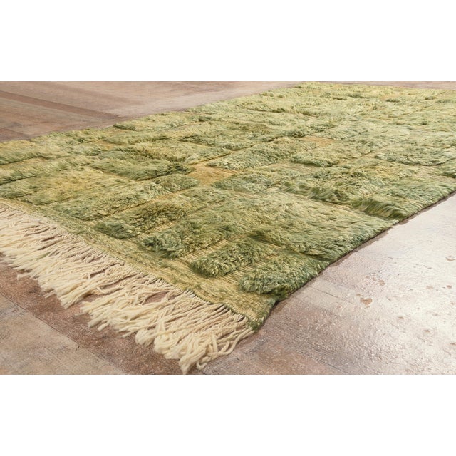 Avocado Contemporary Beni Mrirt Moroccan Rug, 06'06 X 09'10 For Sale - Image 8 of 10