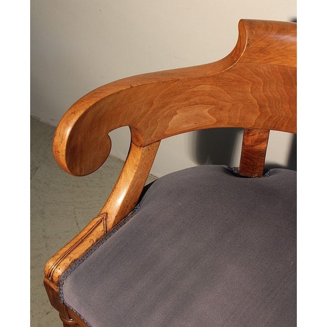 Brown Louis Philippe Blond Walnut Office Chair, Late 19th Century For Sale - Image 8 of 16