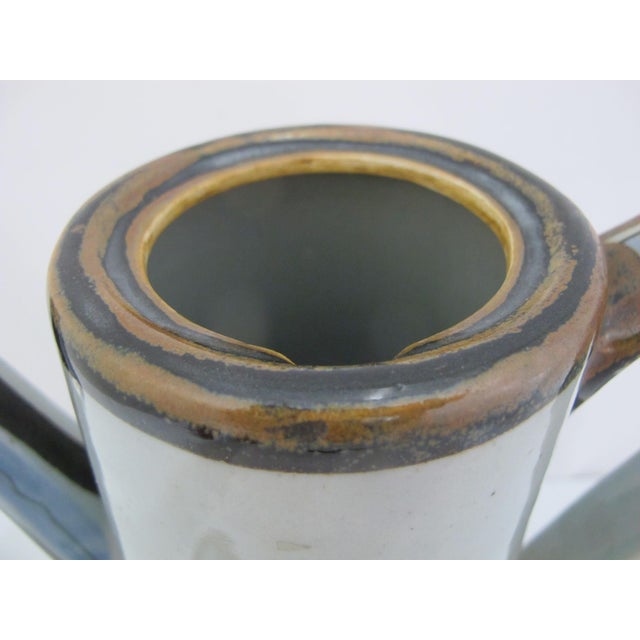 Ceramic Ken Edwards El Palomar Blue Stoneware Bird & Flower Mexican Pottery Coffee Pot For Sale - Image 7 of 14