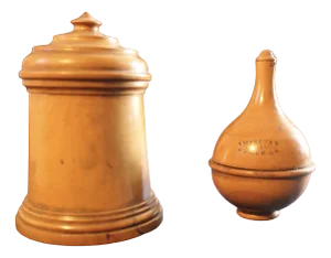 Antique Pharmacy Containers in Sycamore, Set of 2