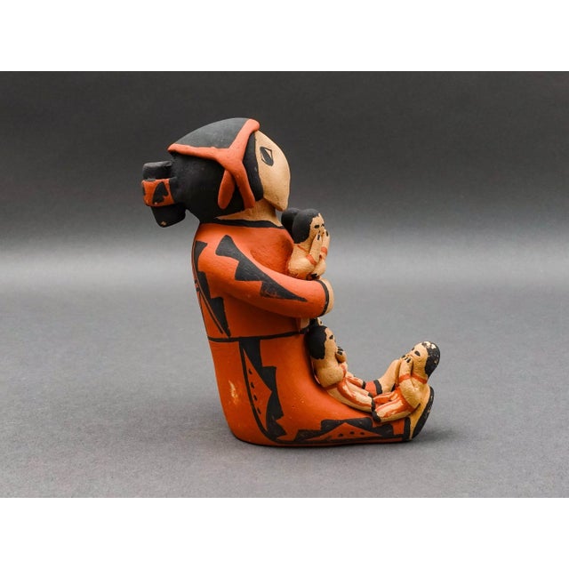 Mid 20th Century Toya Jemez Pueblo Native American Storyteller Six Children Pottery Sculpture For Sale - Image 4 of 10