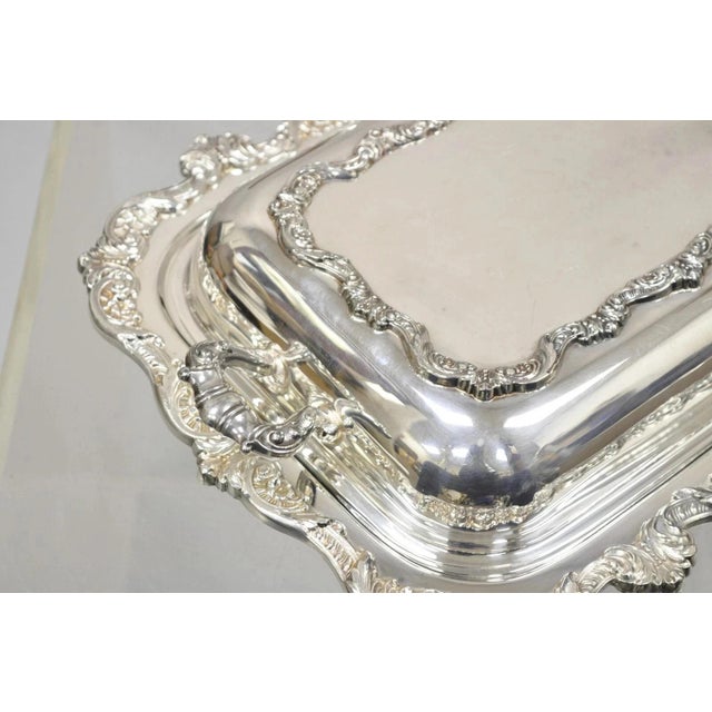 Vintage Poole Silver Co Victorian Silver Plated Serving Platter W/ Wooden Handle For Sale In Philadelphia - Image 6 of 12
