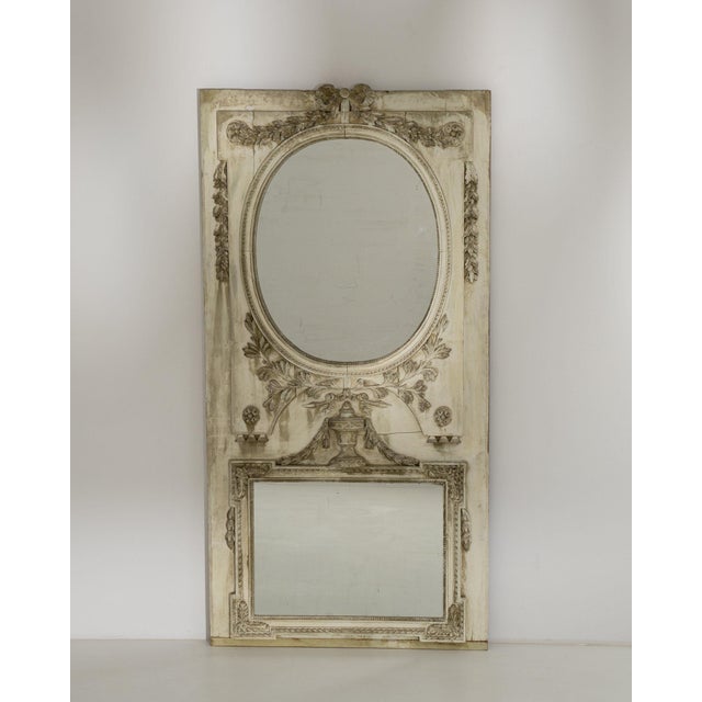Wood Early 19th Century France Louis XVI Antique White Wood Full-length & Floor Mirrors For Sale - Image 7 of 11