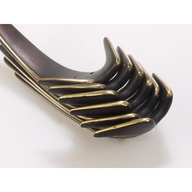 Large Brass Double Wall Coat Hook attributed to Carl Auböck, Austria, 1950s For Sale - Image 15 of 16