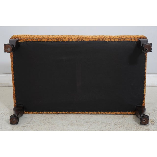 Ball & Claw Mahogany Newly Upholstered Stool or Ottoman For Sale - Image 12 of 12