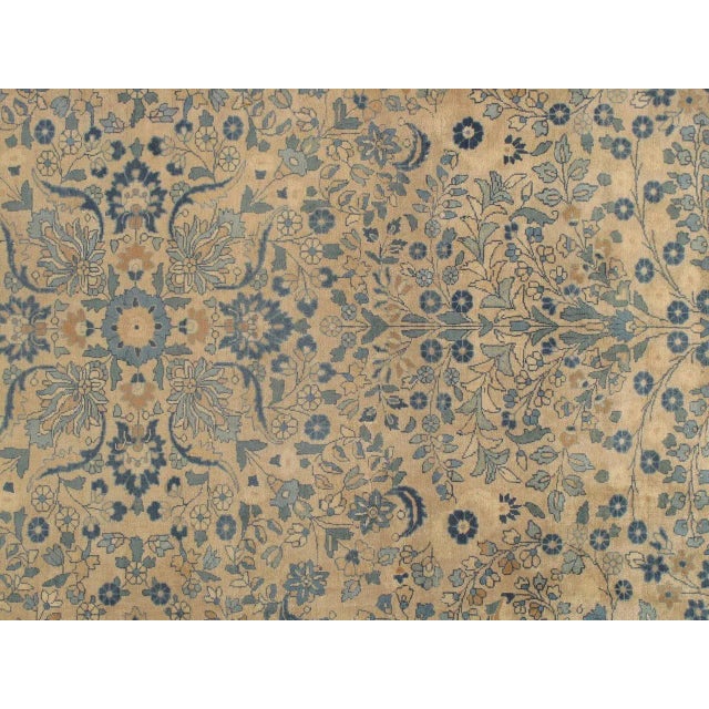 Textile Antique Mashad Persian Weave Blue, Beige & Taupe Rug For Sale - Image 7 of 12