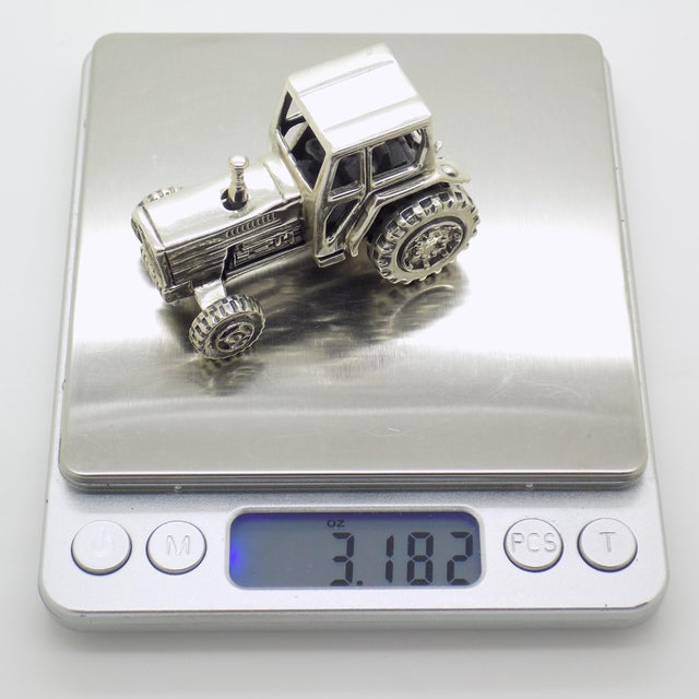 3oz Vintage Italian Handmade Sterling Silver 925 Tractor Large Detailed Figurine Solid Silver Sculpture For Sale - Image 10 of 11