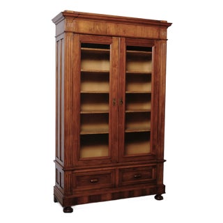 Antique Two-Door Wooden Display Bookcase, Italy, 1890s For Sale