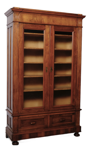 Antique Two-Door Wooden Display Bookcase, Italy, 1890s