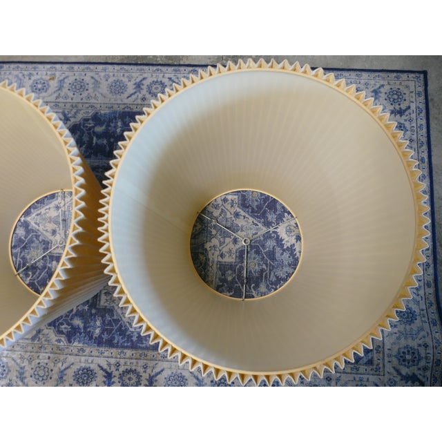 Mid 20th Century Authentic Marbro Monumental Brass Table Lamps With Original Pleated Shades - a Pair For Sale - Image 11 of 18