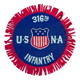 1940s Large Felt Army Banner Commemorating Us Army Infantry 316 For Sale