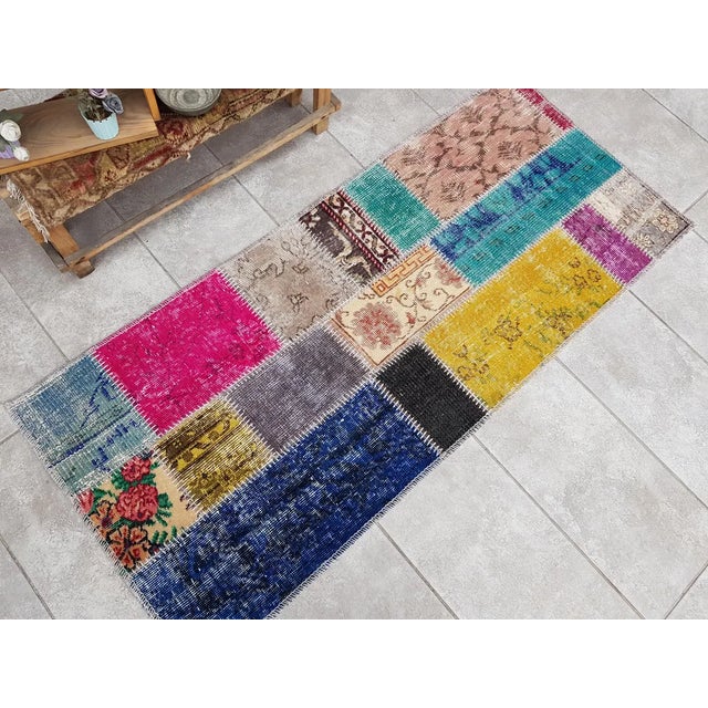 Textile Vintage Anatolian Wool Runner Carpet For Sale - Image 7 of 10