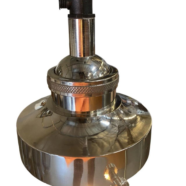 2000 - 2009 Industrial Silver Brushed Clear Glass Ceiling Pendant Light For Sale - Image 5 of 7