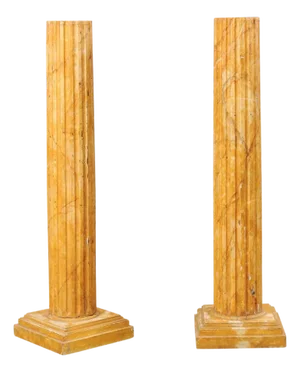 Mid 20th Century French Faux-Marble Fluted Columns – A Pair