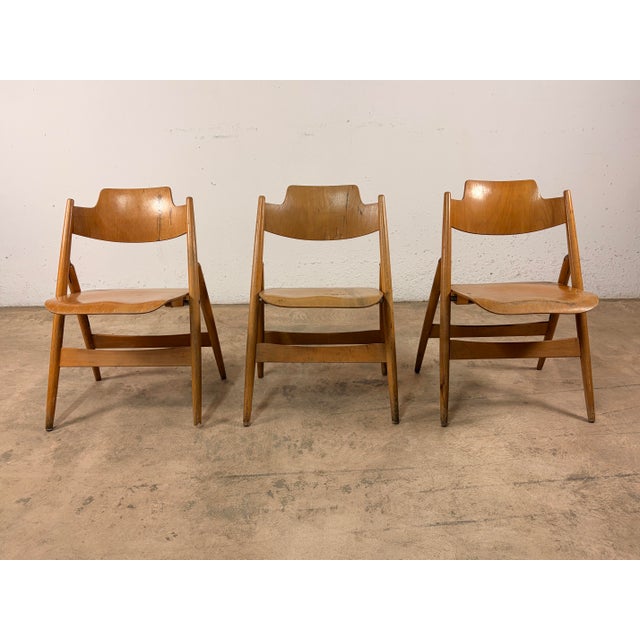 SE18 Folding Chairs by Egon Eiermann for Wilde & Spieth, Set of 3 For Sale - Image 5 of 9