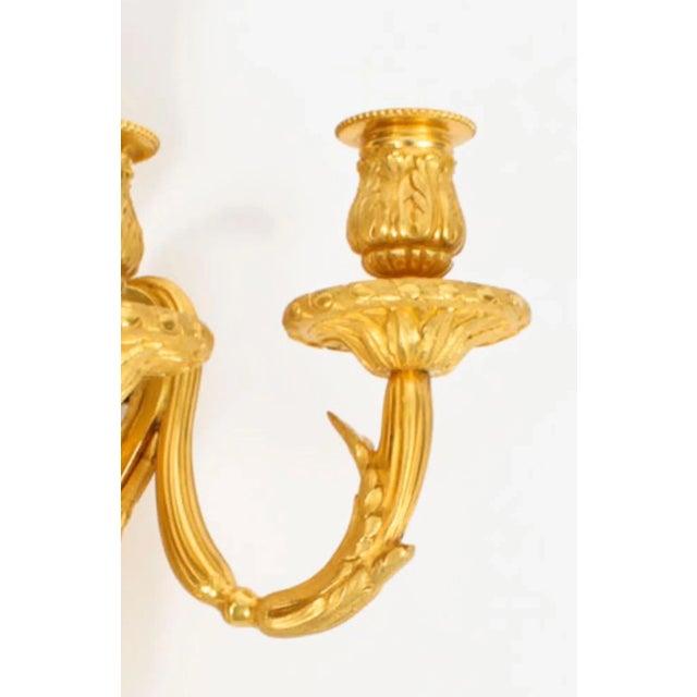 Antique Adam Revival Decorative Triple Branch Wall Lights, 1890s, Set of 2 For Sale - Image 4 of 11