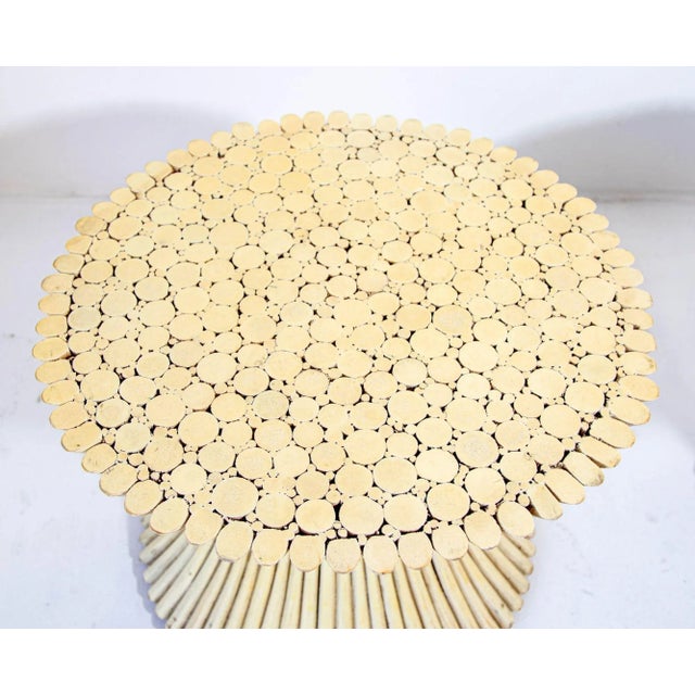 John McGuire Pair 1970s Sheaf of Wheat Rattan Side Tables, McGuire For Sale - Image 4 of 11