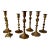 Collection of Solid Brass Candlesticks, S/7 For Sale