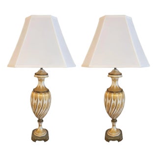 1950s Sèvres Style Porcelain Table Lamps Signed Weidmann Sèvres - a Pair For Sale
