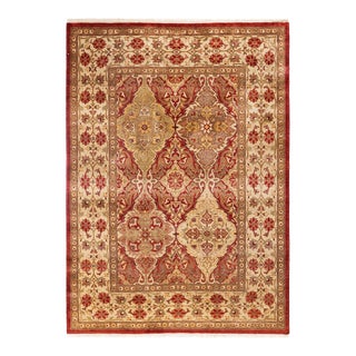 Mogul, One-of-a-Kind Hand-Knotted Area Rug - Orange, 4' 2" x 5' 10" For Sale