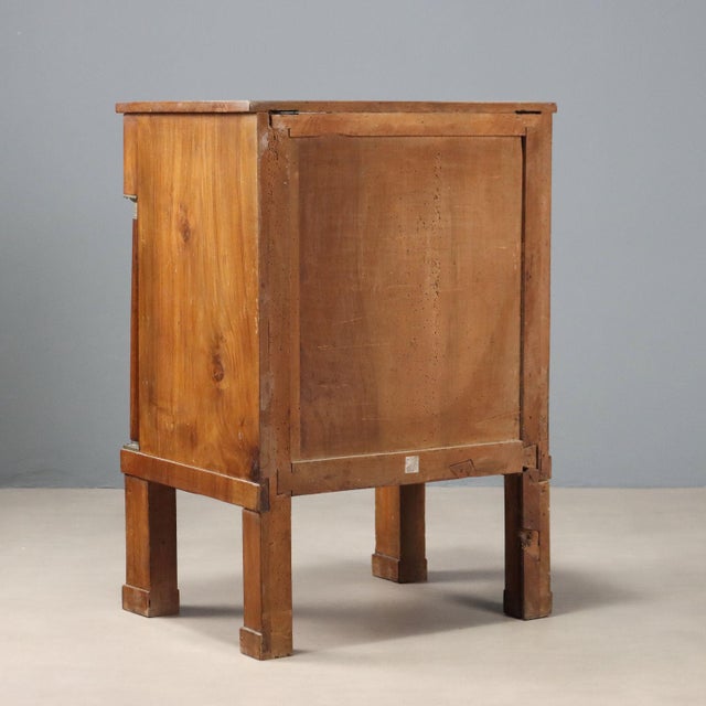 Brown Empire Walnut Bedside Table For Sale - Image 8 of 9