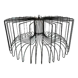 Modo Luce Icaro Black Metal Drum Pendant Lamp/Light Open Cage Suspension Italy